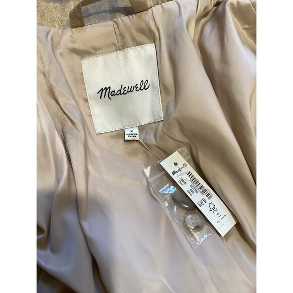 Madewell Satin Oversized Blazer Matchstick Beige Mid Length 2 - Picture 9 of 11